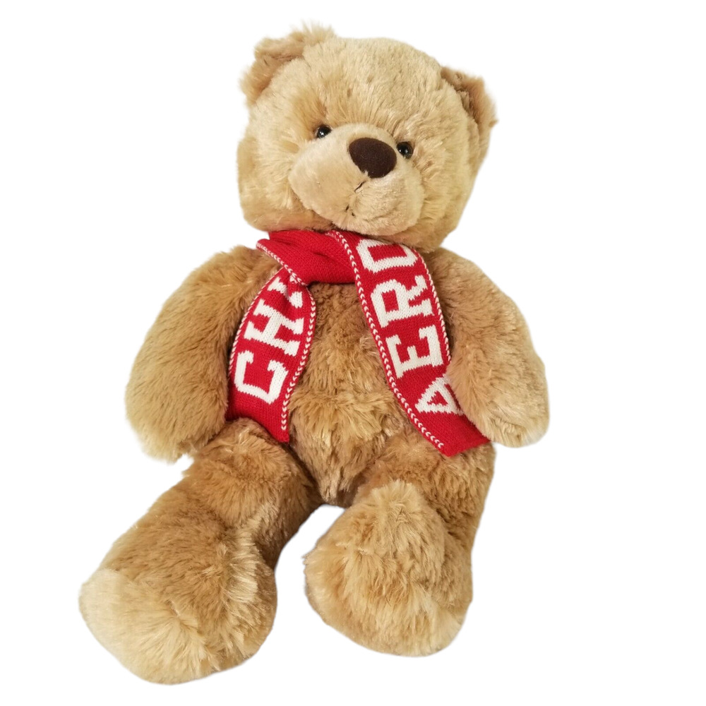 Aeropostale Teddy Bear Plush Stuffed Animal Red Scarf Chill Out Aero Christmas